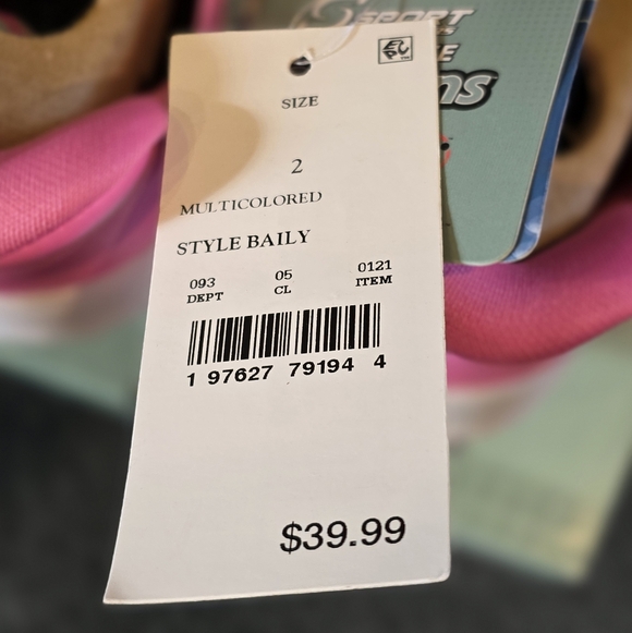 Skechers S Sport Multicolored Baily Step-Ins Shoes Big Kids Size 2 - Picture 6 of 6